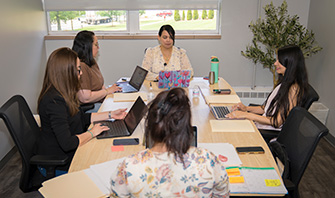 Case manager meeting with family